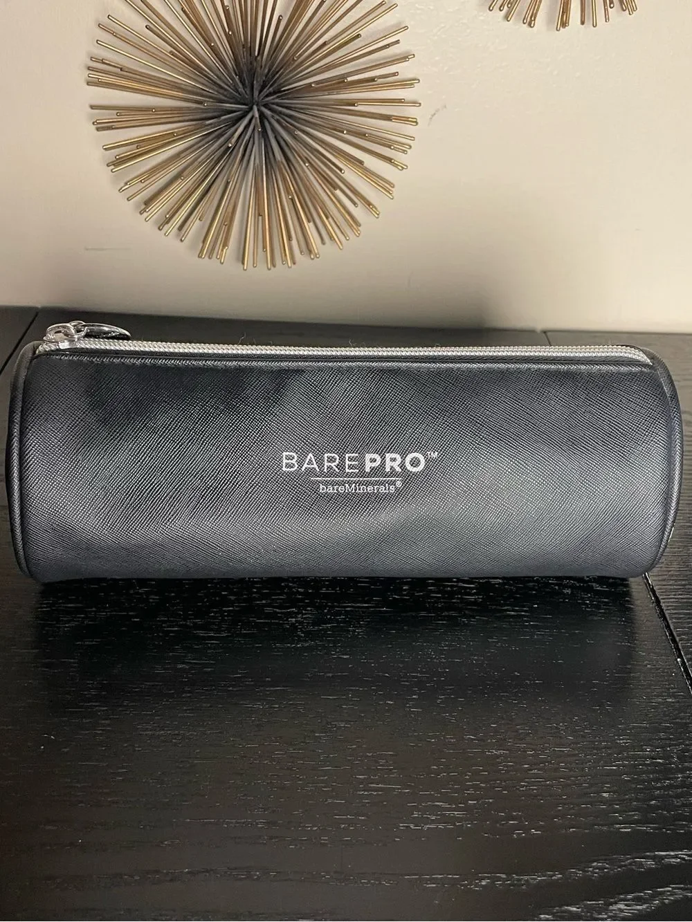 BAREPRO Small Black Faux Leather Travel Pouch by bareMinerals #freetheface
